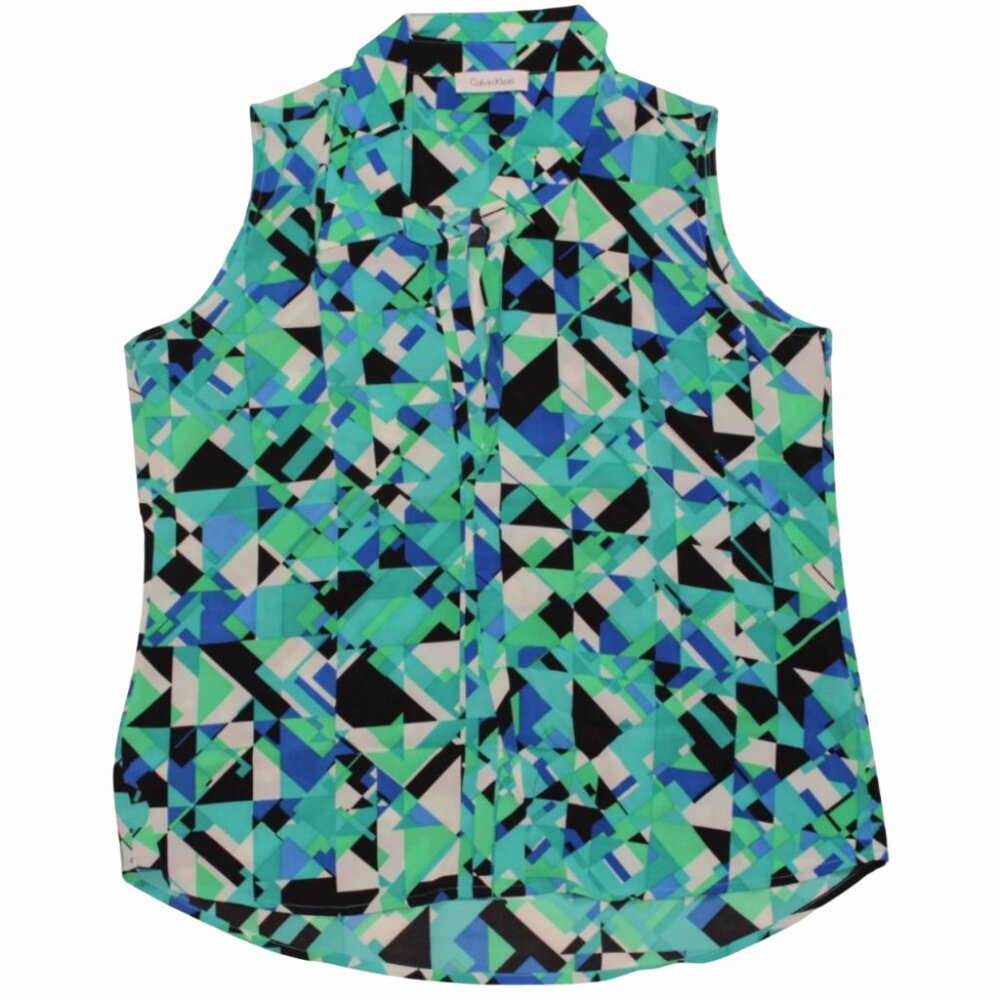 Calvin Klein Women's Sleeveless Multicolor Shirt S54T3146 NWT Size M
